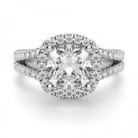 1 CT Cushion Cut Diamond 925 Sterling Silver Halo Anniversary Ring