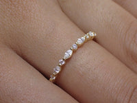 1 CT Round and Marquise Diamond 925 Sterling Silver Half Eternity Wedding Band Ring