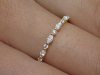 1 CT Round and Marquise Diamond 925 Sterling Silver Half Eternity Wedding Band Ring