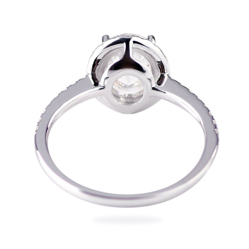 1.5 CT Oval Cut Diamond 925 Sterling Silver Halo Engagement Ring For Her