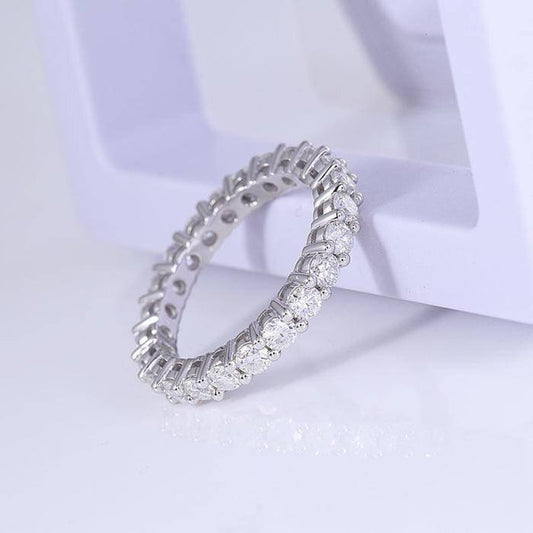 1 CT Round Cut Diamond 925 Sterling Silver Full Eternity Wedding Band Ring