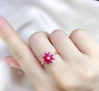 3.10 Ct Marquise Cut Pink Ruby Rose Gold Over On 925 Sterling Silver Floral Anniversary Gift Ring