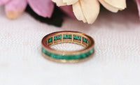 1.20 CT Princes Cut Emerald Diamond 925 Sterling Silver Full Eternity Band Ring