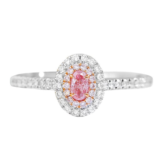 1 CT Oval Cut Pink Sapphire Diamond White Gold Over On 925 Sterling Silver Double Halo Promise Ring