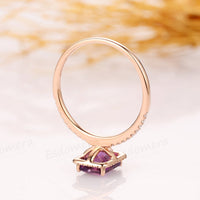 1 CT Emerald Cut Amethyst Diamond 925 Sterling Silver Halo Engagement Ring