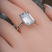 1 CT Emerald Cut White Gold Over On 925 Sterling Silver Solitaire With Accents Promise Ring