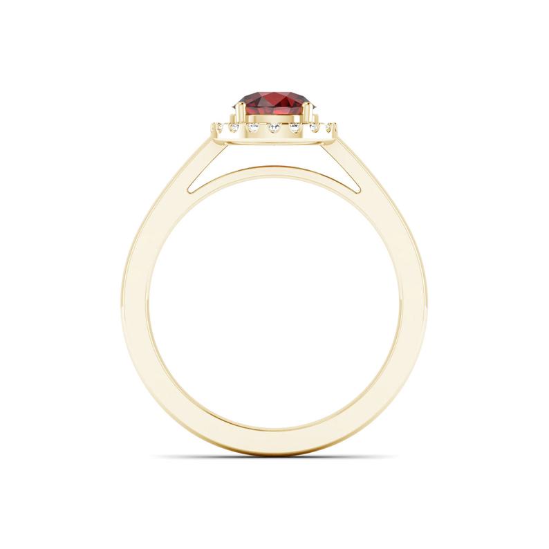 1 CT Round Cut Red Garnet Diamond 925 Sterling Silver Halo Engagement Ring