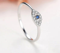 0.25 CT 925 Sterling Silver Blue Sapphire Round Cut Diamond Anniversary Promise Ring
