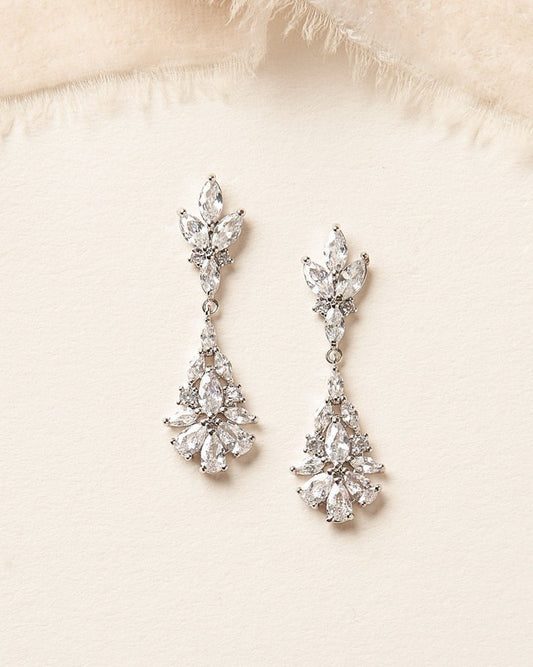 2.50 Ct Marquise & Pear Cut Diamond Engagement Bridal Dangle Earrings In 925 Sterling Silver