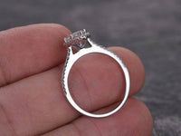 1 CT Marquise Cut Diamond 925 Sterling Silver Halo Engagement Ring