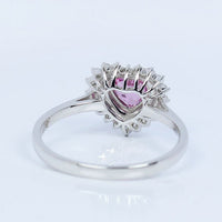 1 CT Heart Cut Pink Sapphire Diamond 925 Sterling Silver Double Halo Wedding Ring