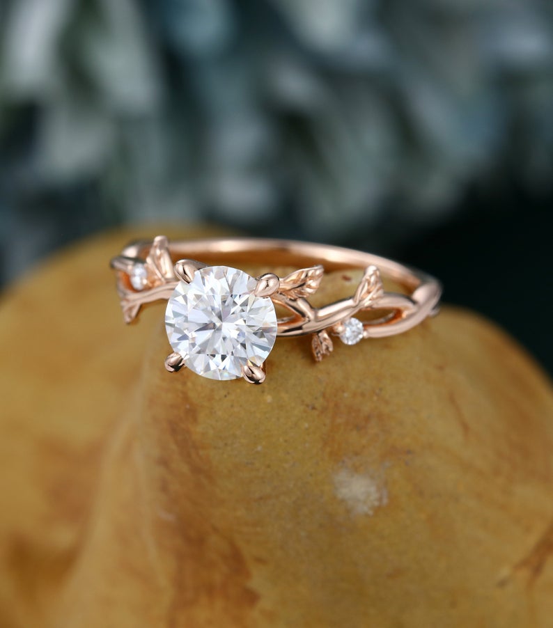 1 CT Round Cut Diamond Rose Gold Over On 925 Sterling Silver Wedding Ring
