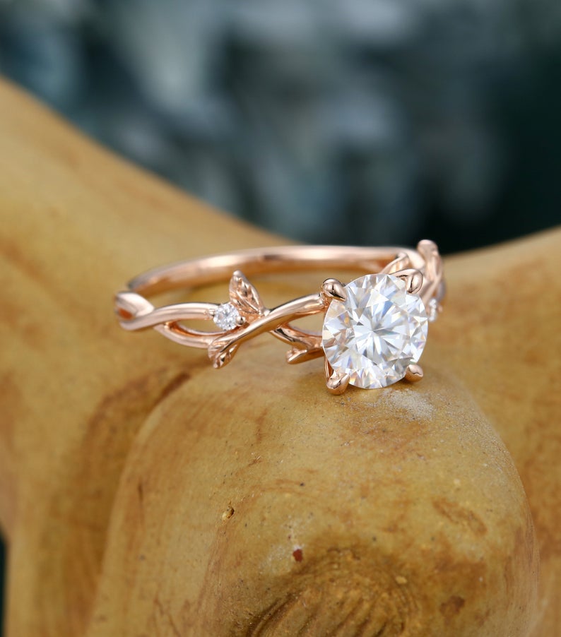 1 CT Round Cut Diamond Rose Gold Over On 925 Sterling Silver Wedding Ring
