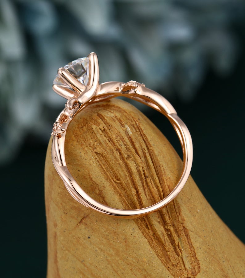 1 CT Round Cut Diamond Rose Gold Over On 925 Sterling Silver Wedding Ring