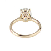 1 CT Oval Cut Diamond Yellow Gold Over On 925 Sterling Silver Solitaire Engagement Ring