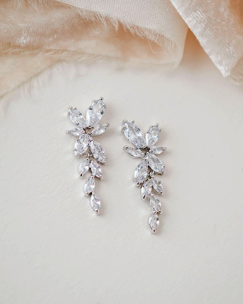 2.50 Ct Marquise Cut Diamond Gorgeous Engagement Wedding Earrings In 925 Sterling Silver