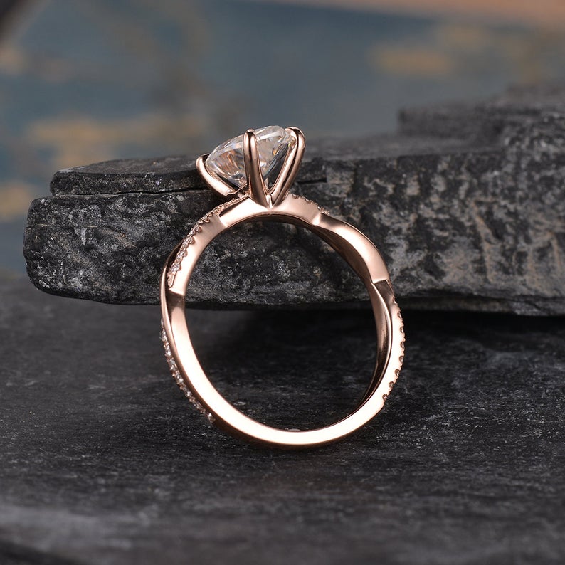 2.50 Ct Pear Cut Rose Gold Over On 925 Sterling Silver Infinity Engagement Ring - atjewels.in