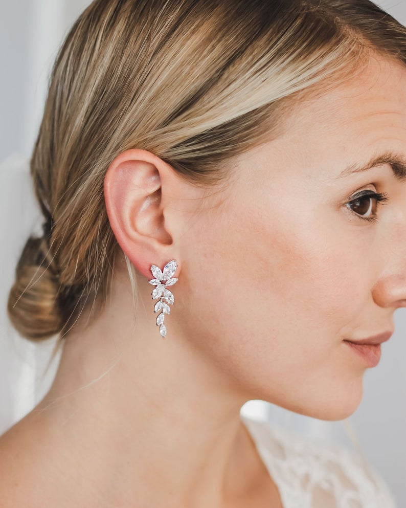 2.50 Ct Marquise Cut Diamond Gorgeous Engagement Wedding Earrings In 925 Sterling Silver