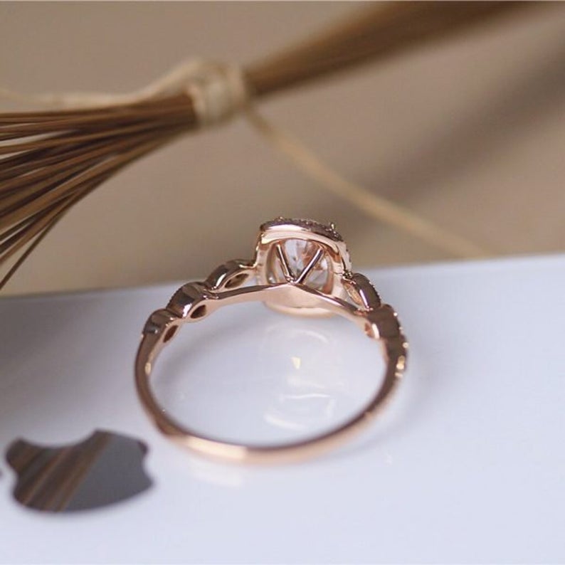 3 CT Round Cut Peach Morganite Diamond 925 Sterling Silver Halo Anniversary Ring