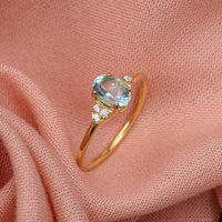 2 CT Oval Cut Aquamarine Diamond 925 Sterling Silver Halo Proposal Ring