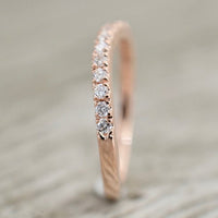 0.25 CT Round Cut Diamond Rose Gold Over On 925 Sterling Silver Half Eternity Wedding Band Ring