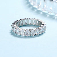 925 Sterling Silver 1 CT Oval Cut Diamond Wedding Full Eternity Band Ring