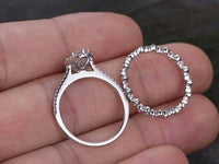 3 CT Marquise Cut Diamond 925 Sterling Silver Wedding Bezel Set Eternity Band Ring
