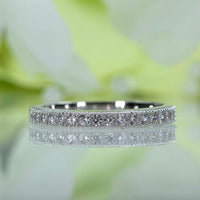 0.75 Ct Round Cut White Diamond Half Eternity Engagement Band Ring In 925 Sterling Silver