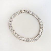 10 CT Baguette Cut Diamond White Gold Over On 925 Sterling Silver Tennis 7" Wedding jewelry Shiny Bracelet Gift For Her