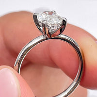 1.50 CT Oval Cut Diamond 925 Sterling Silver Solitaire Engagement Ring
