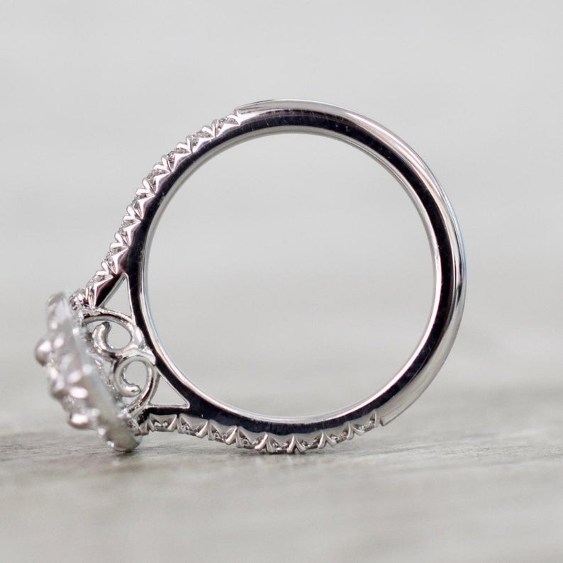 1.80 CT Pear Cut Diamond 925 Sterling Silver Halo Wedding Ring