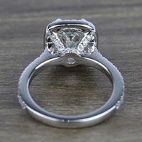 1 CT Cushion Cut Diamond 925 Sterling Silver Halo Engagement Ring