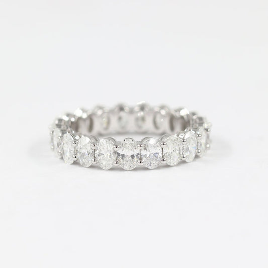 2 CT Oval Cut Diamond White Gold Over On 925 Sterling Silver Full Eternity Wedding Ring