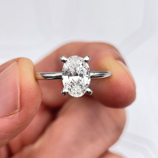1.50 CT Oval Cut Diamond 925 Sterling Silver Solitaire Engagement Ring