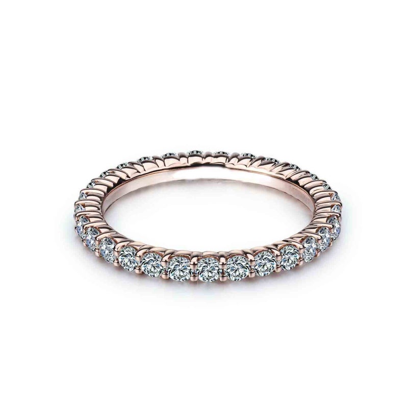 2 CT Round Cut Diamond 925 Sterling Silver Full Eternity Wedding Band Ring