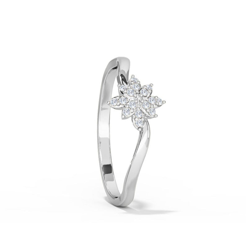 1.75 Ct Round Cut Diamond 925 Sterling Silver Floral Anniversary Gift Ring For Her