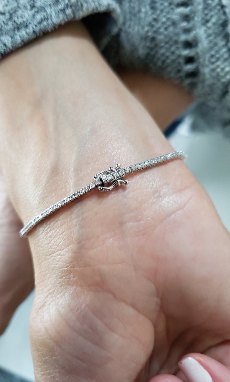 8 CT Round Cut Diamond White Gold Over On 925 Sterling Silver Tennis 7" Bracelet For Women