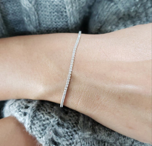 8 CT Round Cut Diamond White Gold Over On 925 Sterling Silver Tennis 7" Bracelet For Women