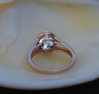 2 CT Oval Cut Aquamarine Diamond 925 Sterling Sliver Promise Ring For Women
