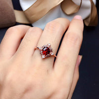 1 Ct Round Cut Red Garnet Vintage Engagement Ring Rose Gold Over On 925 Sterling Silver