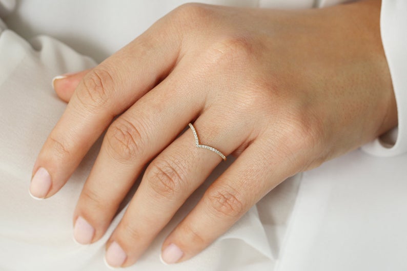 0.75 Ct Round Cut Diamond Yellow Gold Over On 925 Sterling Silver Curved Engagement Ring