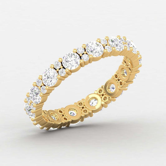 1 CT 925 Sterling Silver Round Cut Diamond Women Band Wedding Ring