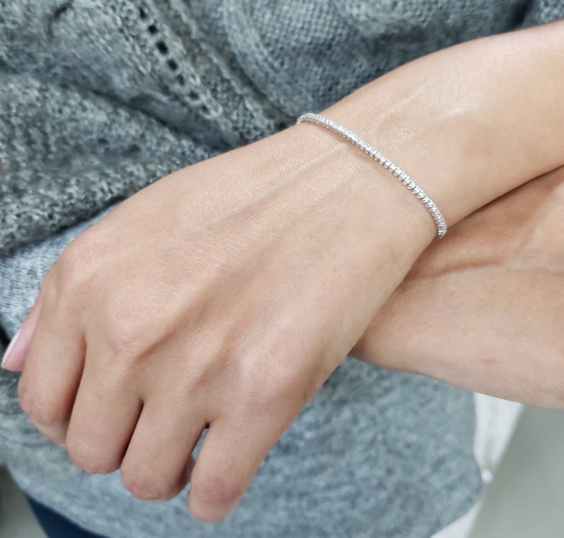 8 CT Round Cut Diamond White Gold Over On 925 Sterling Silver Tennis 7" Bracelet For Women