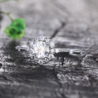 1 CT 925 Sterling Silver Round Cut Diamond Wedding Anniversary Ring