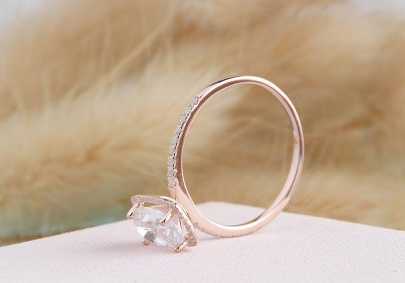 3 CT Oval Cut Diamond Rose Gold Over On 925 Sterling Silver Halo Wedding Ring For Women