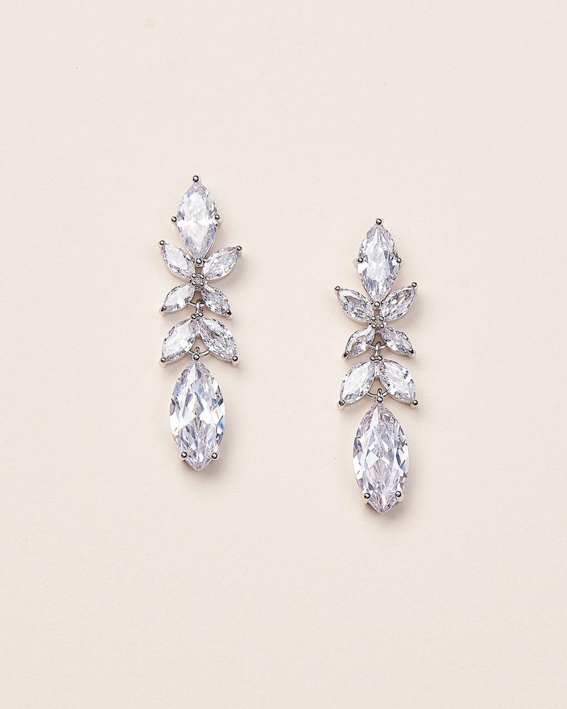 3.20 Ct Marquise Cut Diamond 925 Sterling Silver Anniversary Gift Earrings For Her