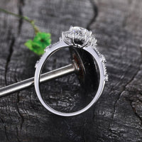 1 CT 925 Sterling Silver Round Cut Diamond Wedding Anniversary Ring