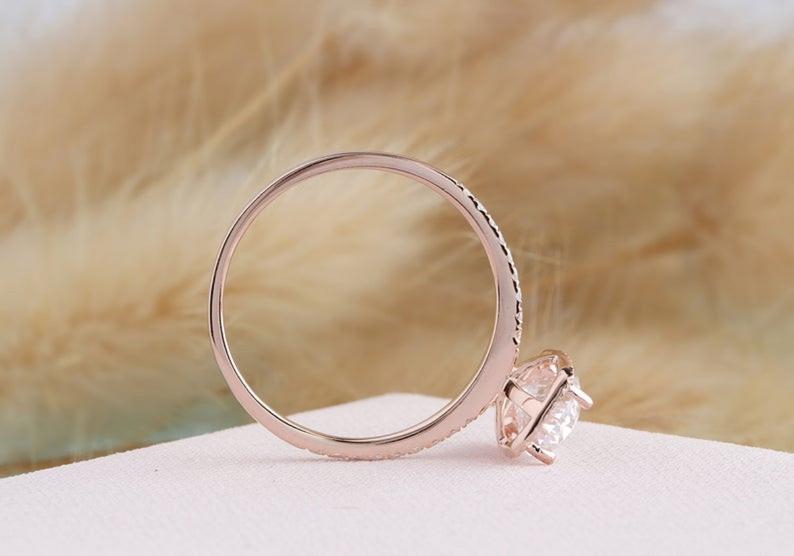 3 CT Oval Cut Diamond Rose Gold Over On 925 Sterling Silver Halo Wedding Ring For Women