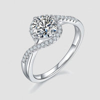 1 CT 925 Sterling Silver Round Cut Diamond Women Unique Engagement Ring Gift for Her