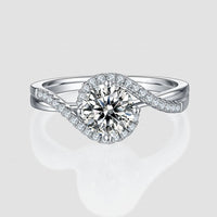 1 CT 925 Sterling Silver Round Cut Diamond Women Unique Engagement Ring Gift for Her